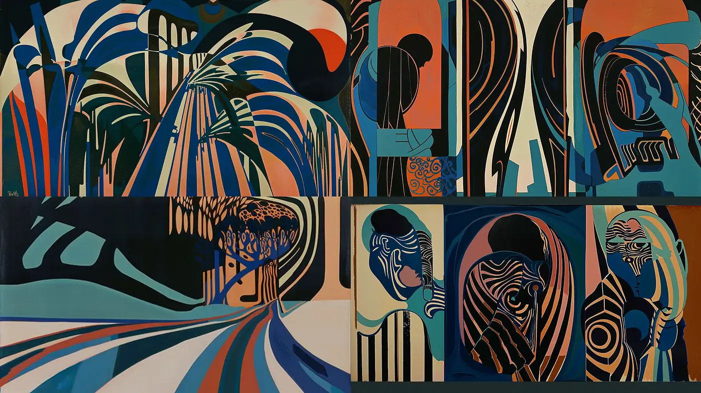 Abstract Primitivism with a Modern Twist - Midjourney sref style