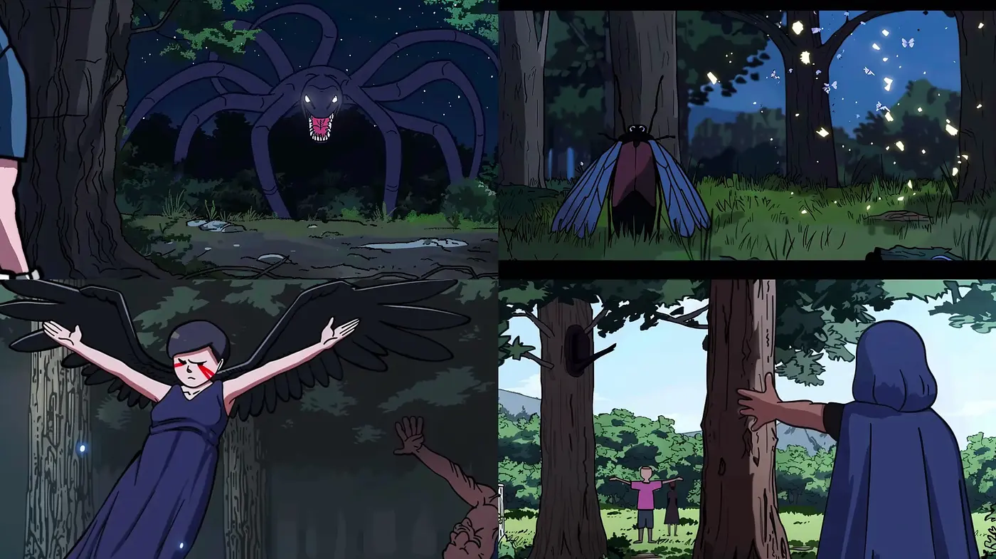 Mystical Twilight in the Enchanted Forest: A Harmonious Blend of Anime and Naturalism - Midjourney sref style