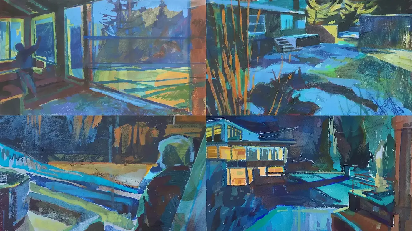 Bold and Expressive Contemporary Landscape with a Cool Tone - Midjourney sref style