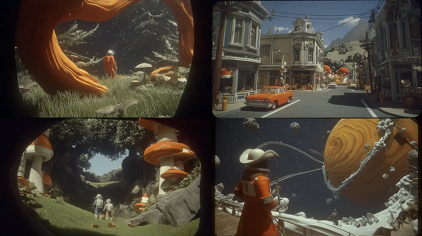 Surreal Retro Futurism with a Touch of Whimsy and Adventure - Midjourney sref style