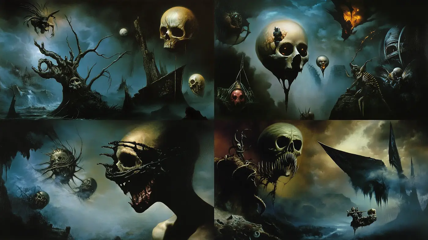 Ethereal Nocturne of Surreal Macabre - Midjourney sref style