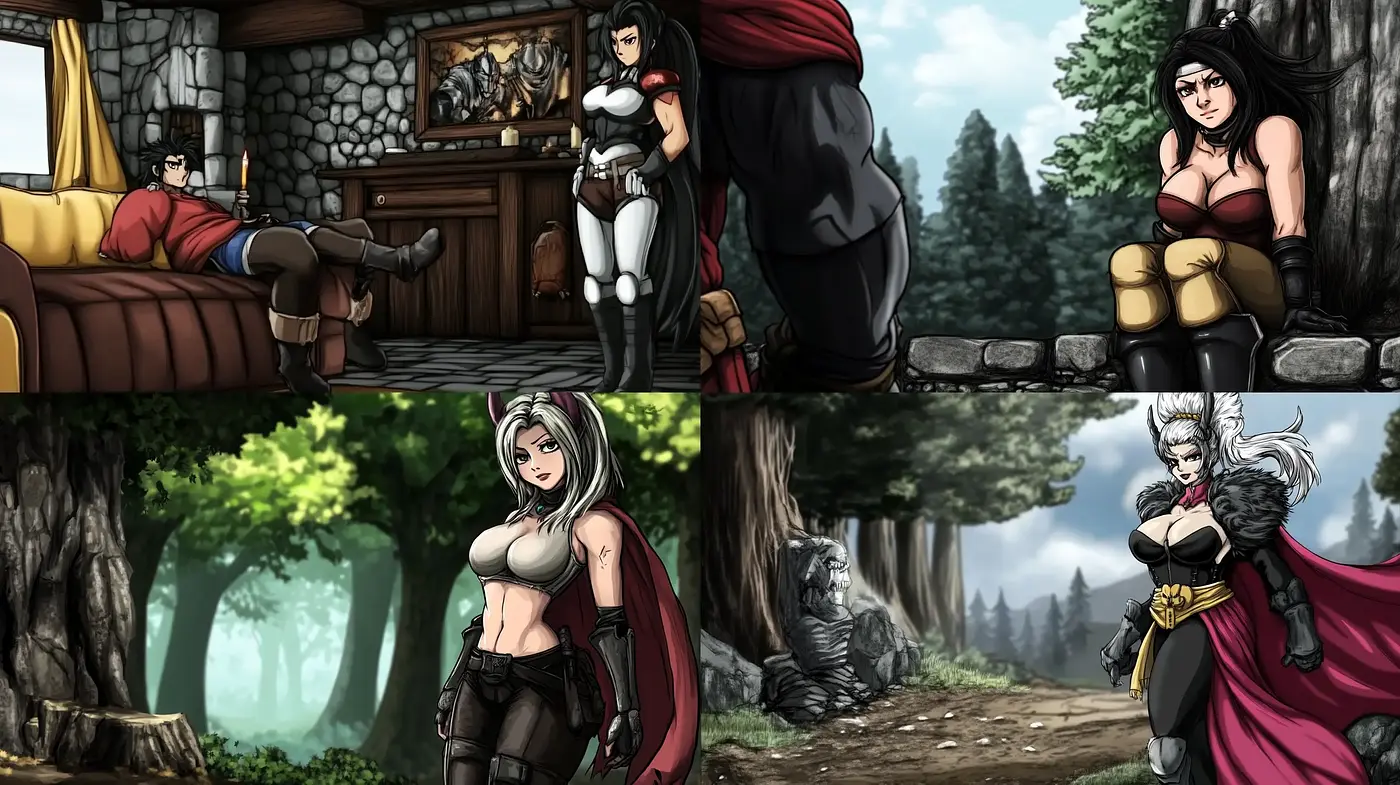 Fantasy Adventure Enchantment in Ink and Digital Paint - Midjourney sref style