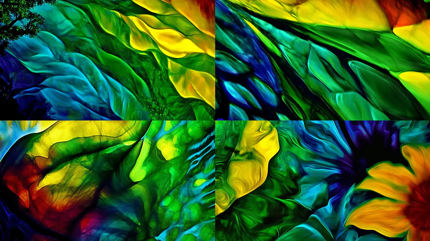 Luminous Abstract Eddies: A Dance of Colors and Textures - Midjourney sref style