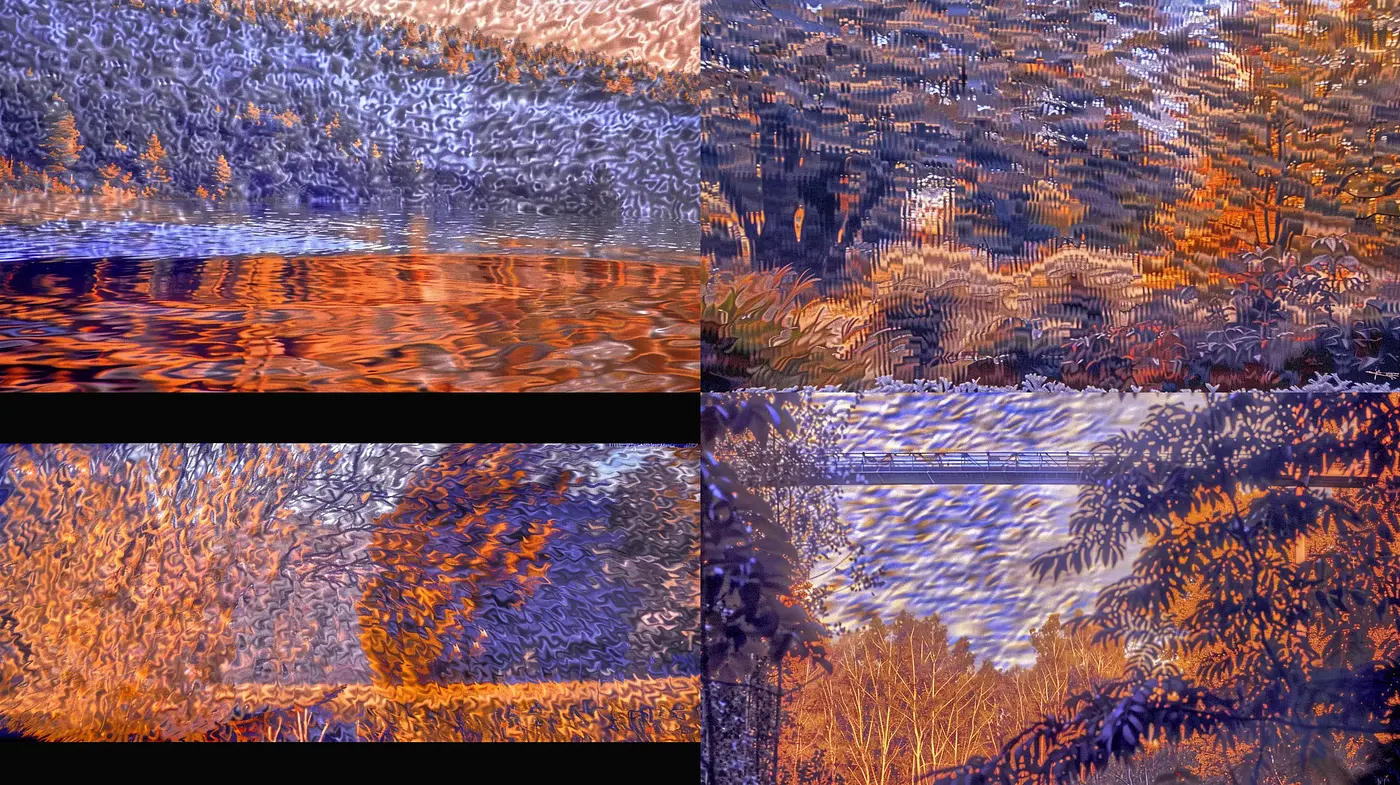 Impressionistic Twilight Hues: A Dappled Canvas of Nature - Midjourney sref style