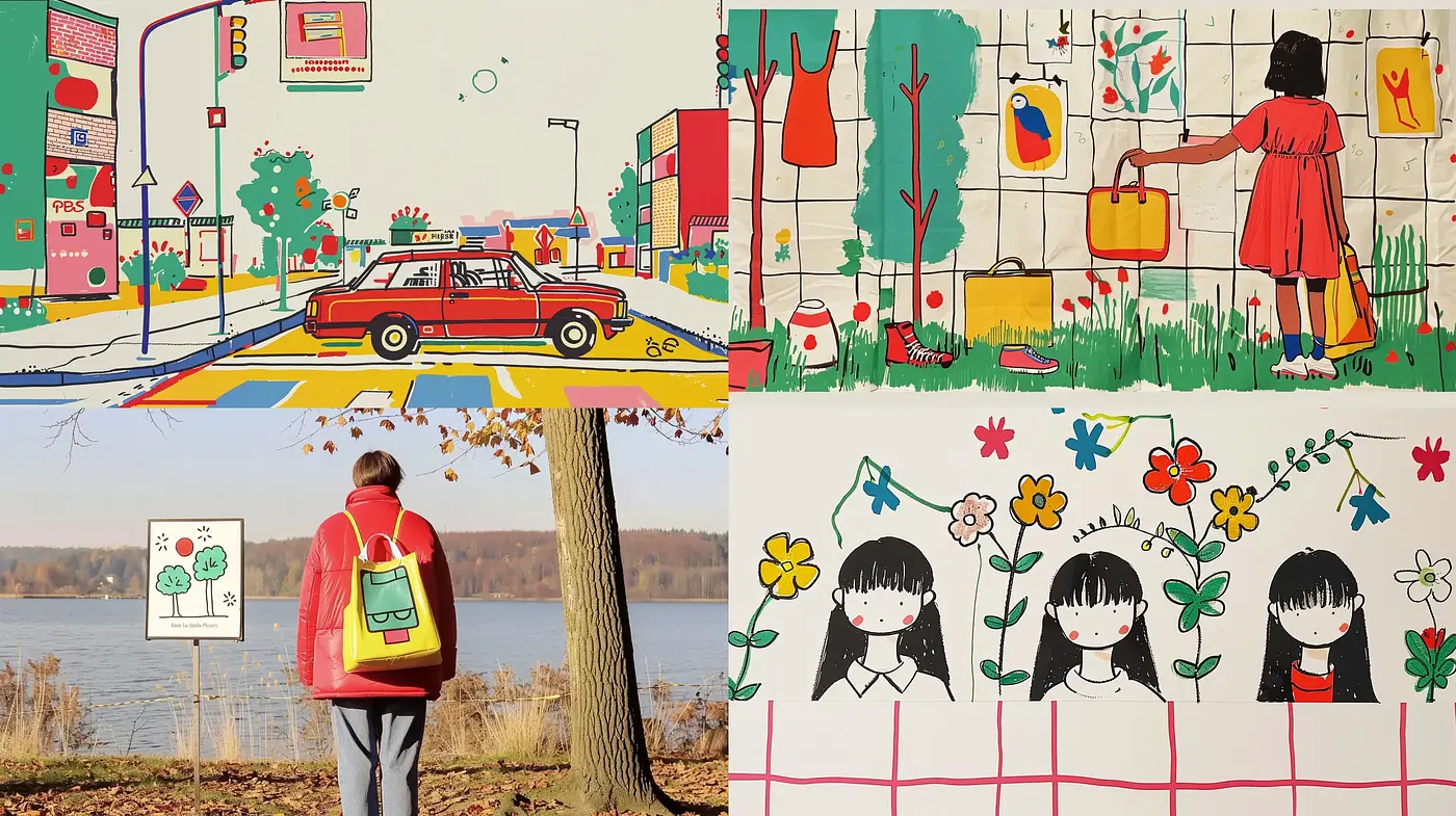 Vibrant and Whimsical Illustration Fusion - Midjourney sref style