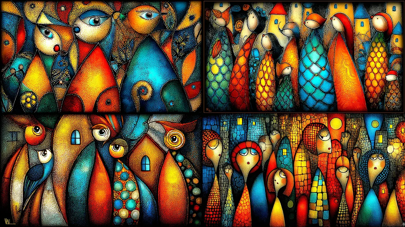 Vibrant and Whimsical Illustrations with a Playful Style - Midjourney sref style