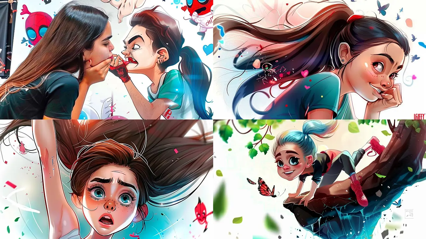 Vibrant and Expressive Stylized Digital Art with a Modern Animated Flair - Midjourney sref style