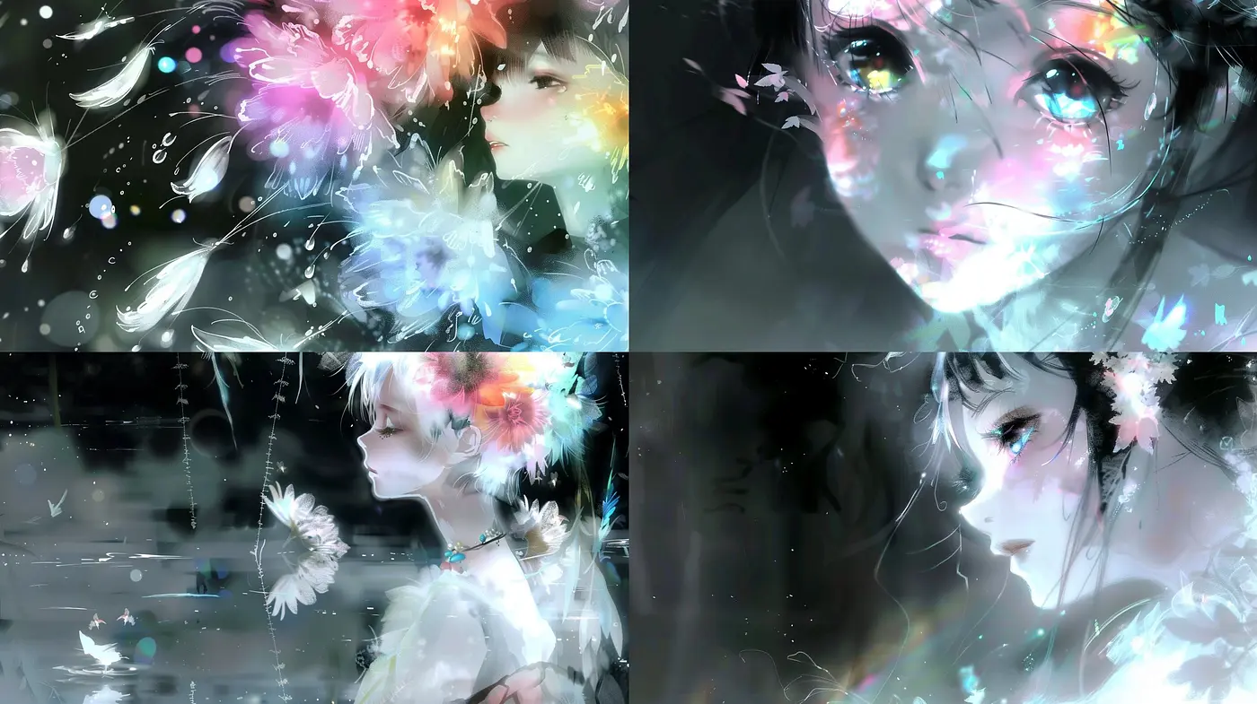 Ethereal Dreamscape: A Merging of Digital Impressionism and Anime Elegance - Midjourney sref style