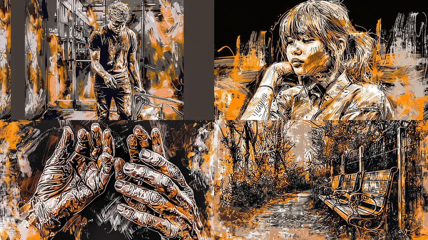 Expressive and Dynamic Ink Illustrations with a Touch of Nostalgia - Midjourney sref style