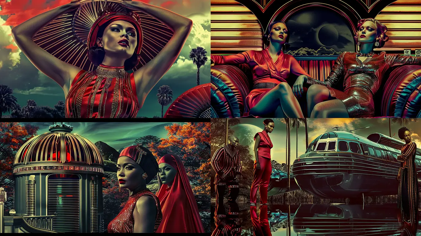 Resplendent Retrofuturism: A Vintage Sci-Fi Aesthetic - Midjourney sref style