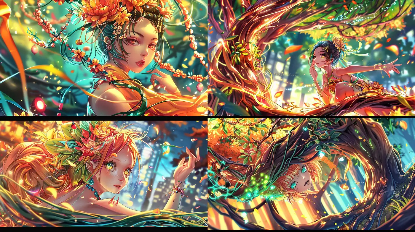 Enchanted Nature Spirits in Vivid Fantastical Realism - Midjourney sref style