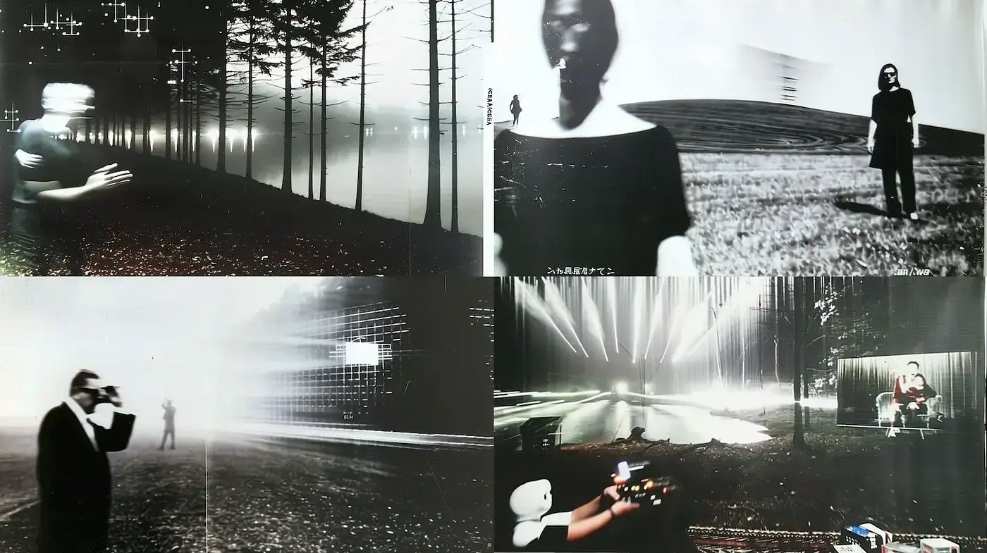 Surreal, dreamlike compositions with abstract elements and a haunting ambiance - Midjourney sref style