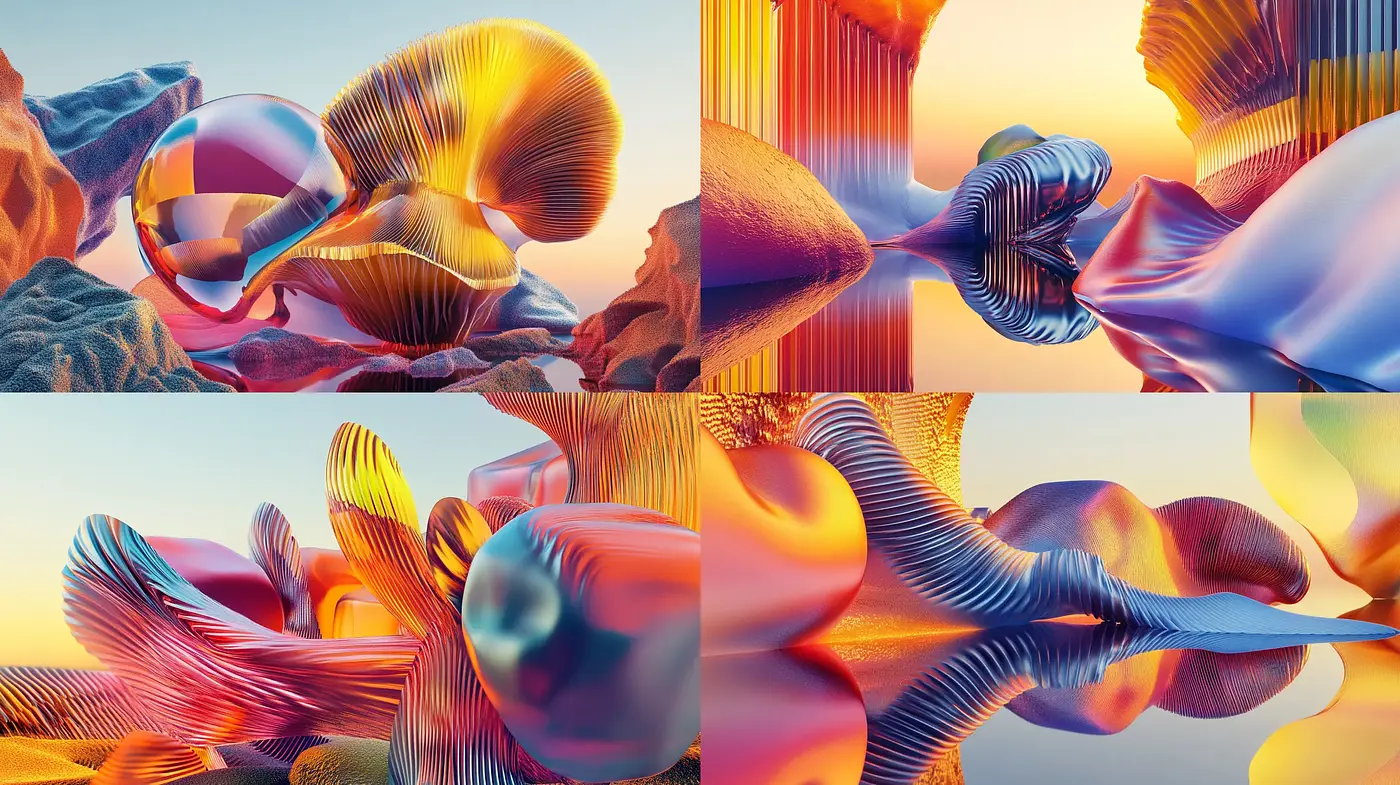 Surreal Synthetic Dreamscape: A Fusion of Vibrant Abstraction - Midjourney sref style