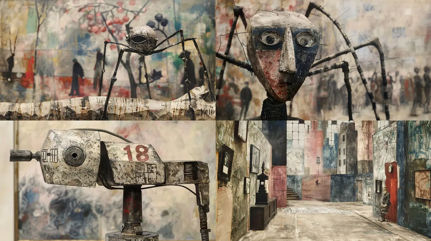 Distressed Elegance: A Tapestry of Faded Colors and Textured Memories in Art - Midjourney sref style