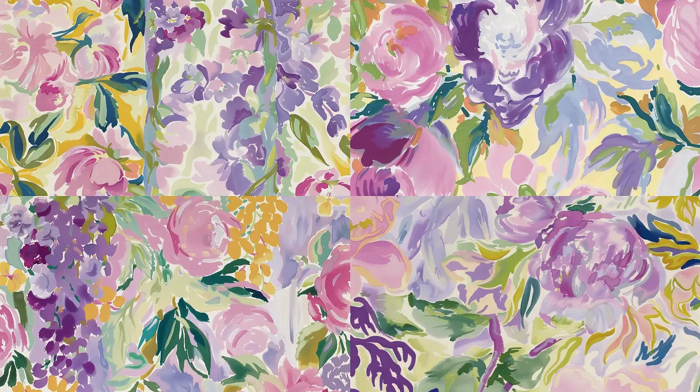 Harmonious Symphony of Florals: A Dance of Impressionistic Brush Strokes - Midjourney sref style