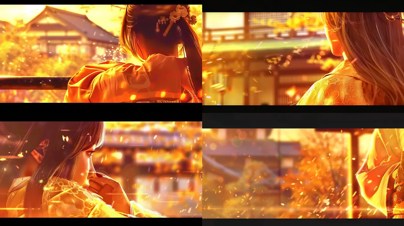 Golden Hour Serenity in Luminous Anime Aesthetic - Midjourney sref style