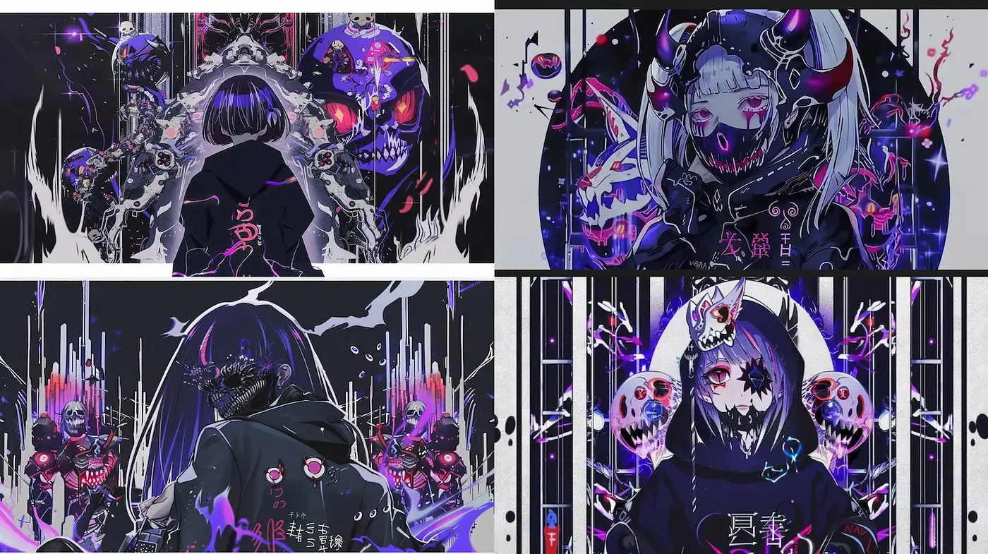 Dark Fantasy Aesthetic with Surreal Elements and Bold Characters - Midjourney sref style