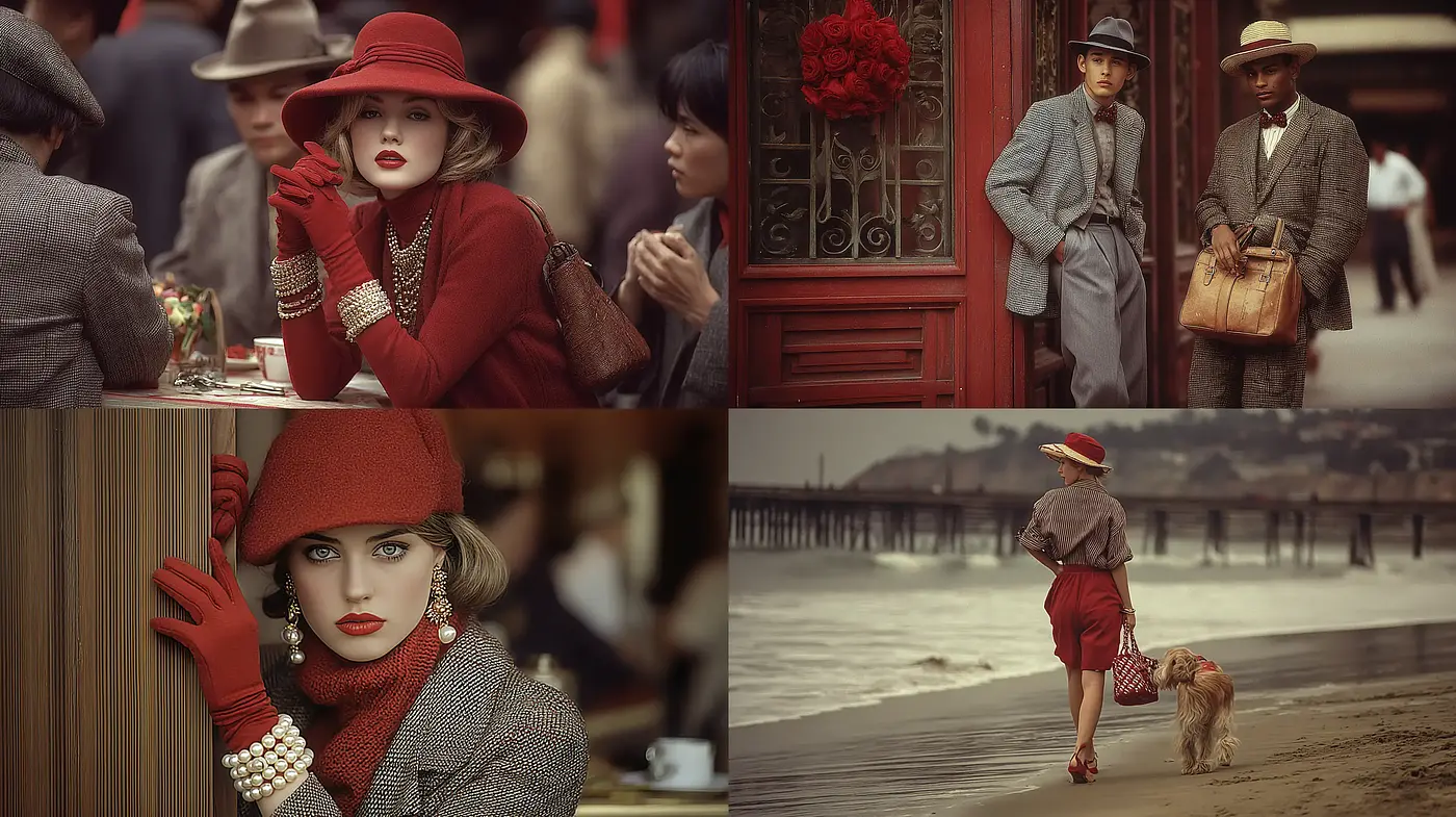 Elegant 1920s Inspired Vintage Aesthetic with Rich Textures - Midjourney sref style