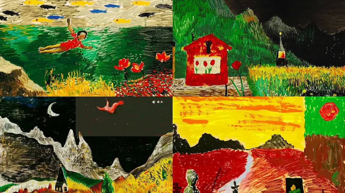 Vibrant and Textural Whimsy in a Contemporary Art Style - Midjourney sref style