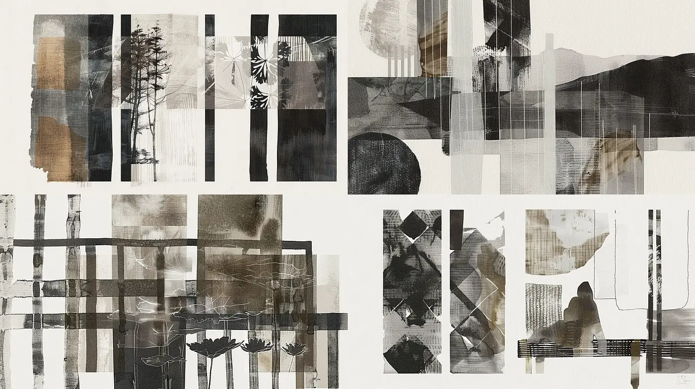 Translucent Layers and Muted Tones: A Study in Abstract Consistency - Midjourney sref style