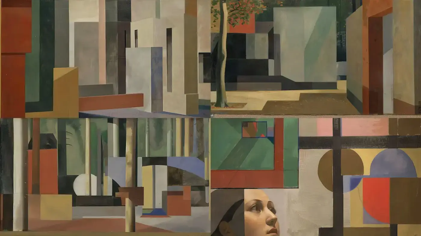 Geometric Abstraction with a Contemporary Vibe - Midjourney sref style