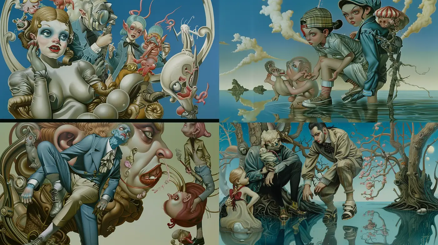 Surrealistic Dreamscape with a Baroque Twist - Midjourney sref style