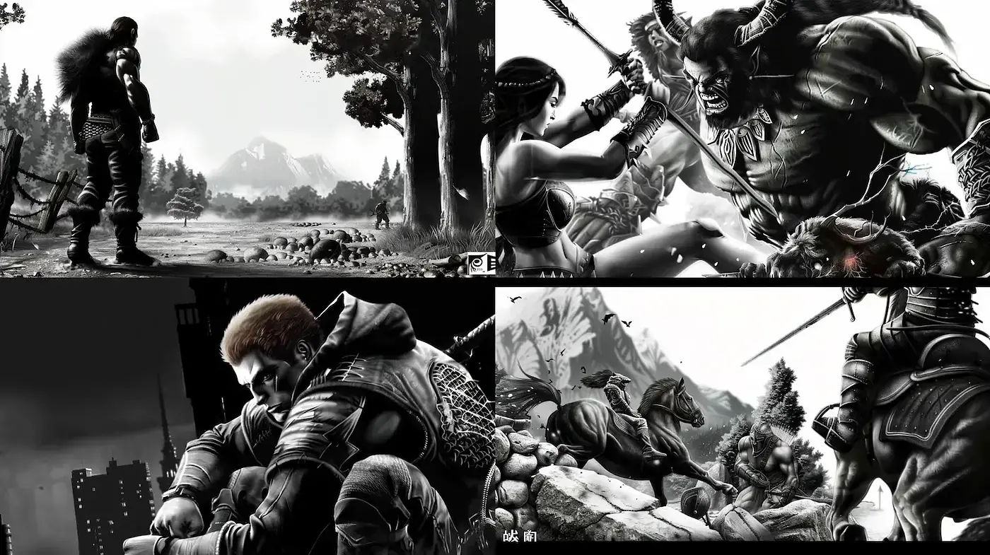 Dark and Dynamic Illustrations with a Gritty Atmosphere - Midjourney sref style