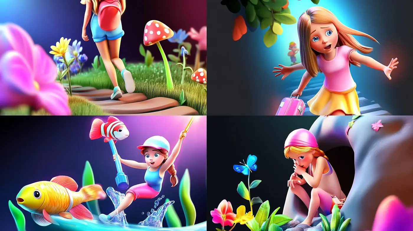 Enchanting Whimsical Wonderland: A Vivid and Luminous Storybook Illustration Style - Midjourney sref style