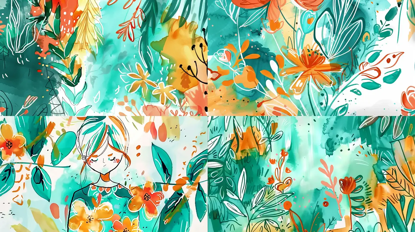 Whimsical Watercolor Garden: A Fusion of Floral Fantasy and Artistic Impressions - Midjourney sref style