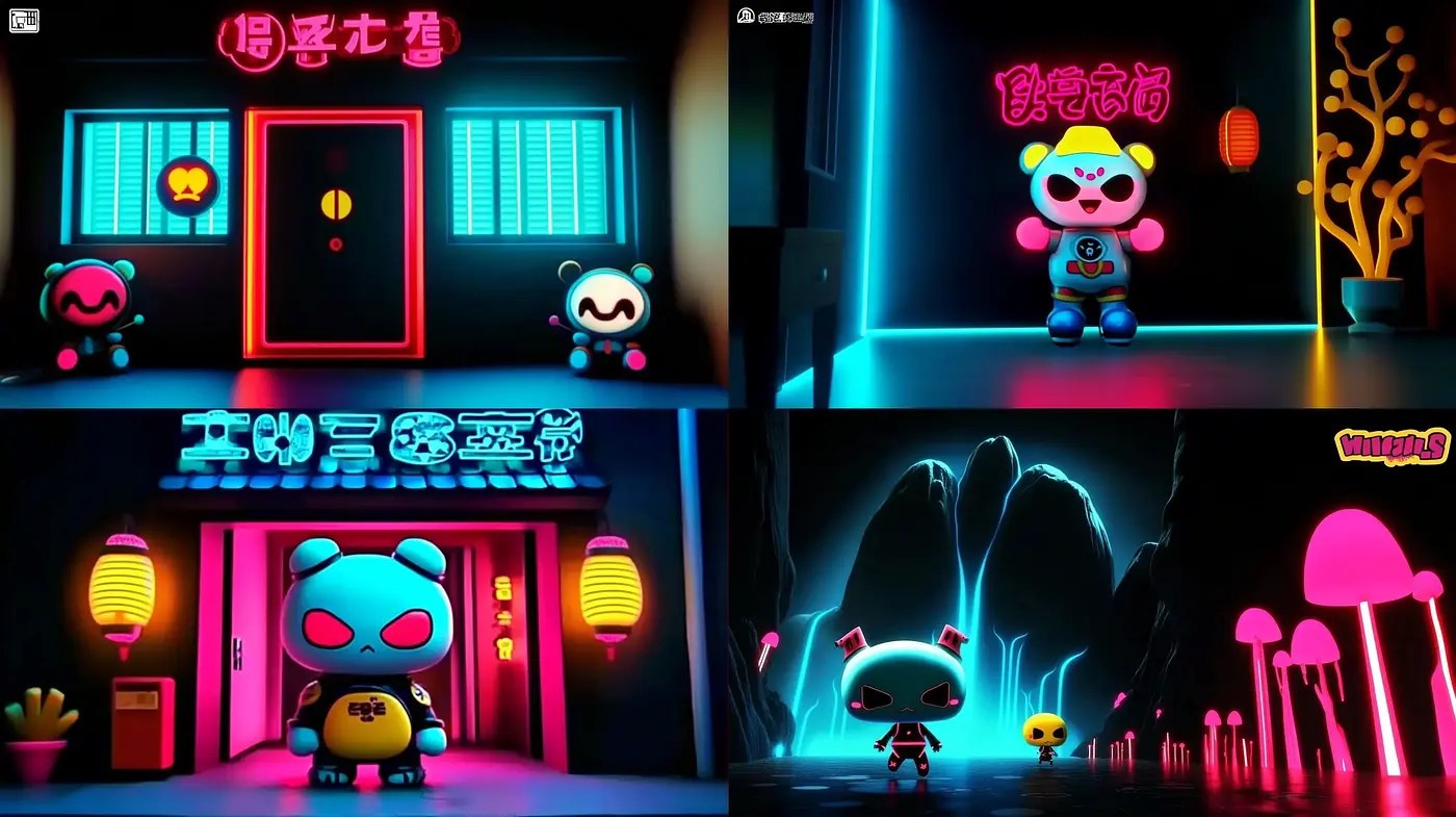 Neon-Noir Animation with Pop-Culture Vibrancy - Midjourney sref style