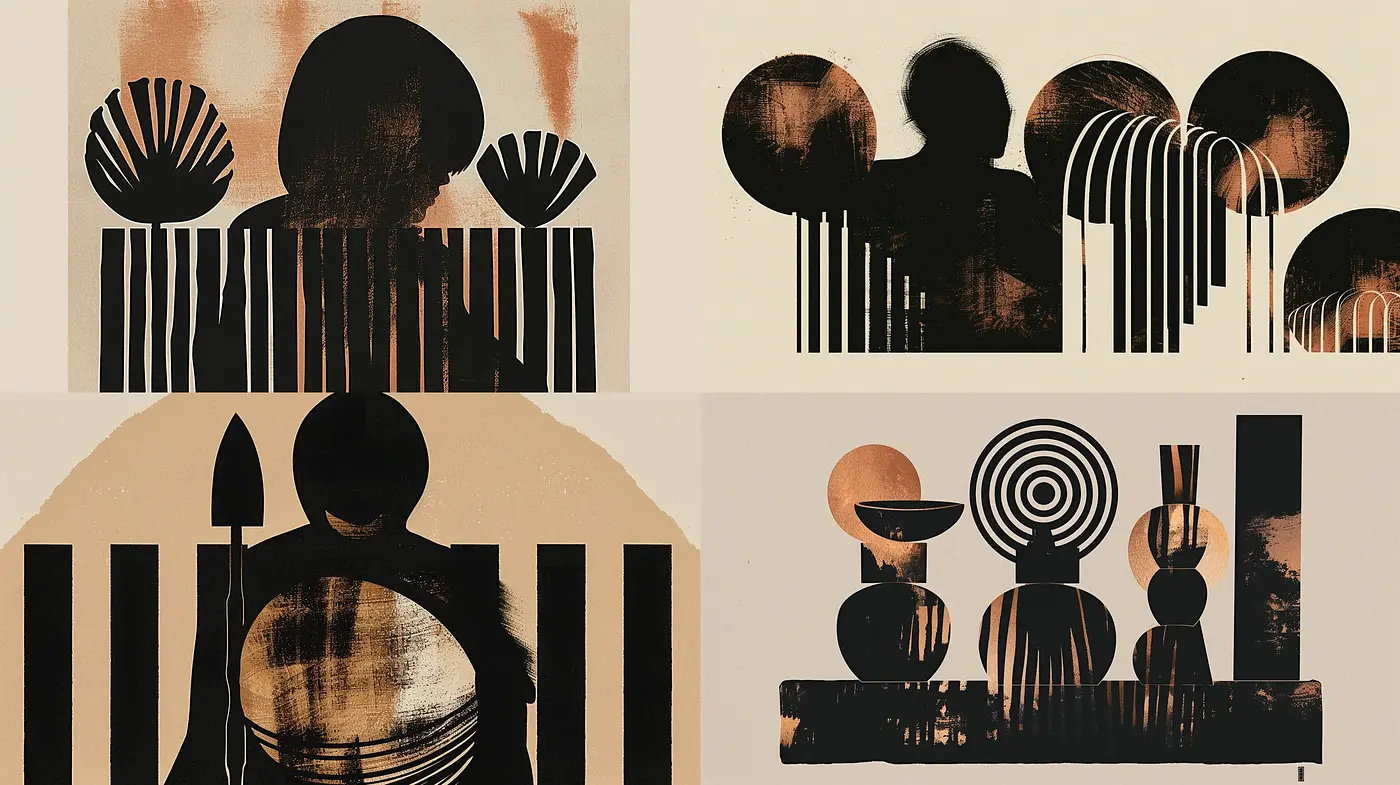 Abstract Monochromatic Textural Exploration - Midjourney sref style
