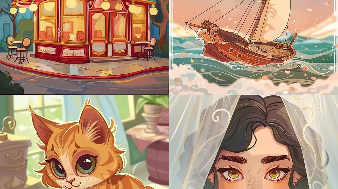 Warm Golden Hour Glow: A Cross-Genre Fusion of Soft Pastels and Vivid Tones - Midjourney sref style