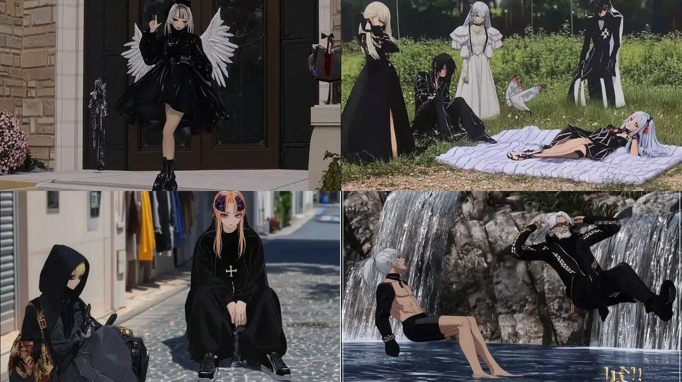 Gothic Anime Elegance with Ethereal Contrasts - Midjourney sref style
