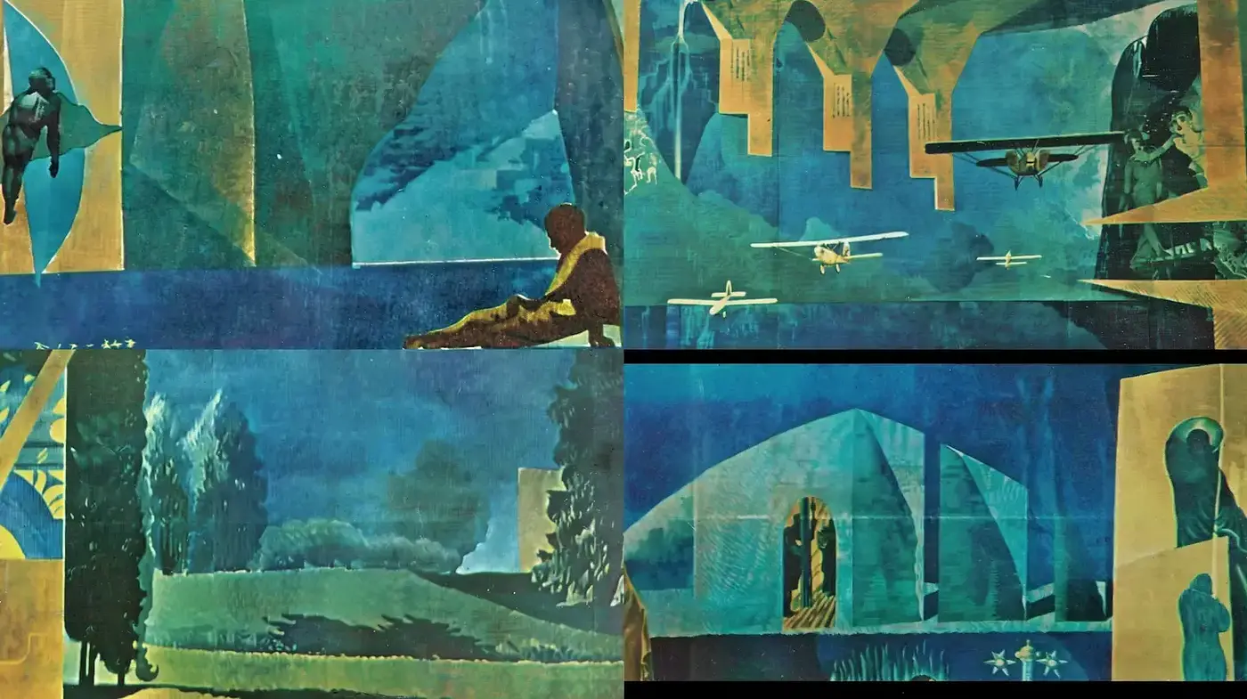 Cinematic and Dreamlike Landscapes with Strong Geometric Formations - Midjourney sref style