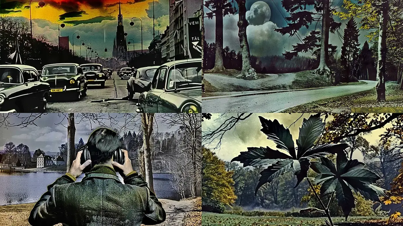 Retro Futurism with Surreal Nature Elements - Midjourney sref style