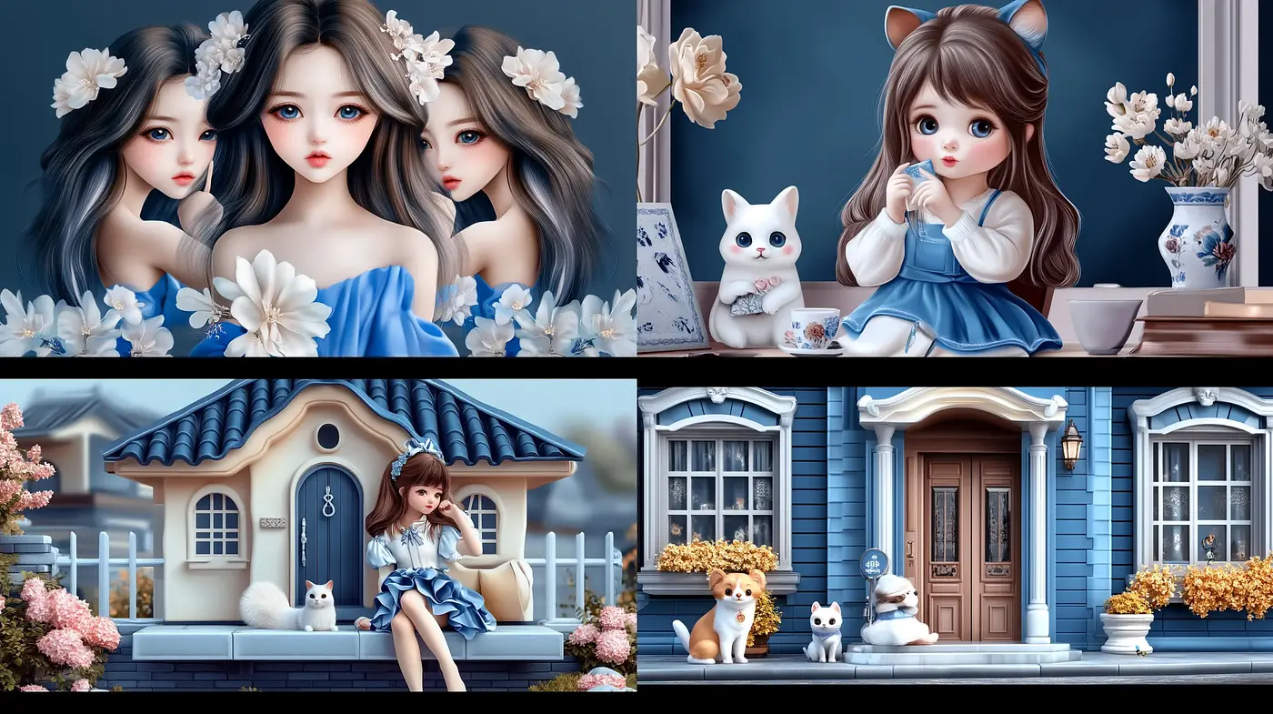 Whimsical Porcelain Doll Reverie: A Study in Pastel Gothic Charm - Midjourney sref style
