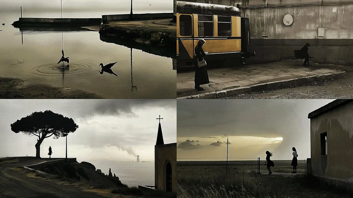 Ethereal Sepia Tones in Cinematic Nostalgia - Midjourney sref style