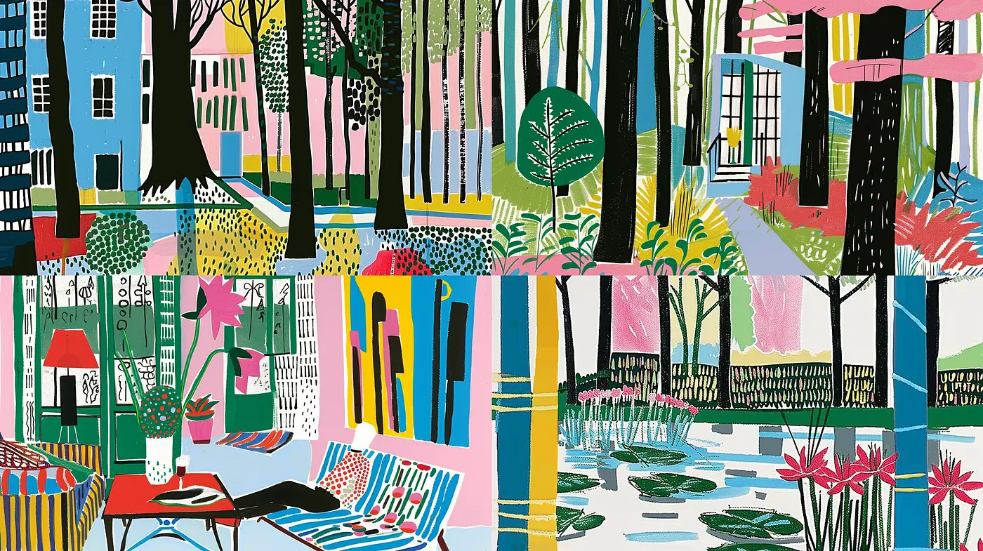 Vibrant Tapestry of Nature: A Study in Colorful Expressionistic Brushwork - Midjourney sref style