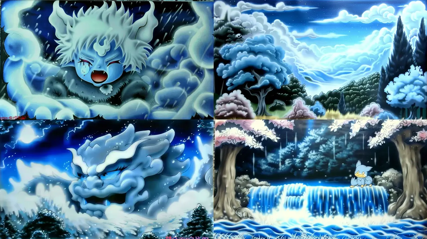 Ethereal Dreamscape Interplay with Whimsical Illustrative Anime Undertones - Midjourney sref style
