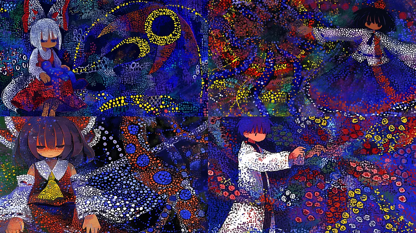 Abstract Expressionist Dreamscapes: An Homage to Pointillism and Ethereal Moods - Midjourney sref style