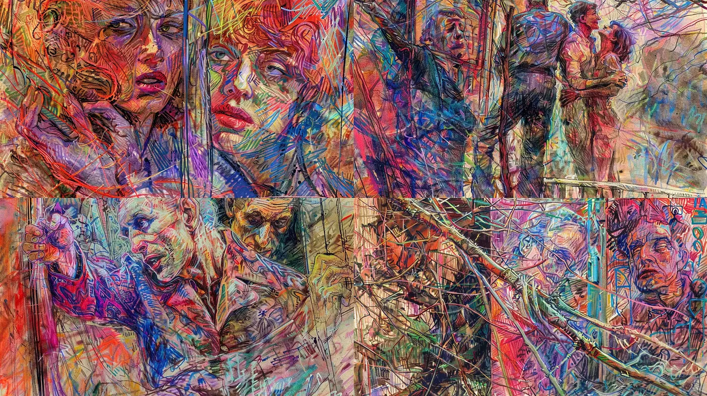 Chromatic Symphony of Expressionist Lines and Textures - Midjourney sref style