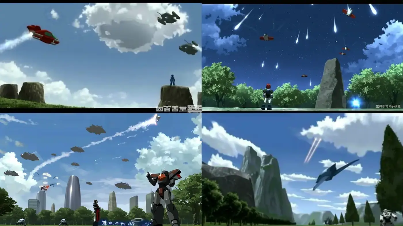 Cinematic Futuristic Landscapes with Dynamic Action Elements - Midjourney sref style