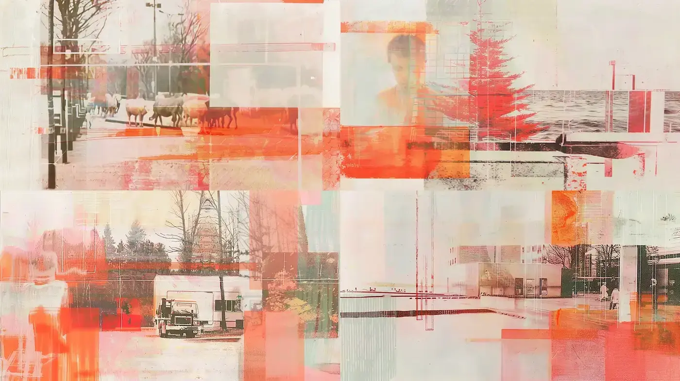 Layered and Abstracted Urban Landscapes with a Nostalgic Tone - Midjourney sref style