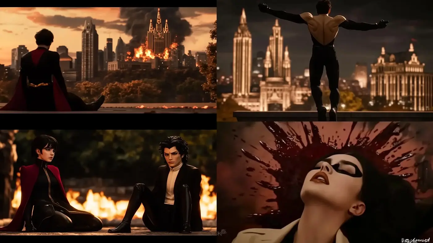 Dramatic Cinematic Expression with a Graphic Novel Flair - Midjourney sref style