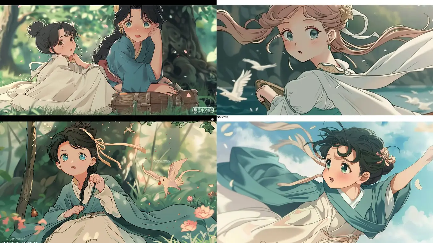 Whimsical Anime-Inspired Pastoral Scenes with Soft Lighting - Midjourney sref style