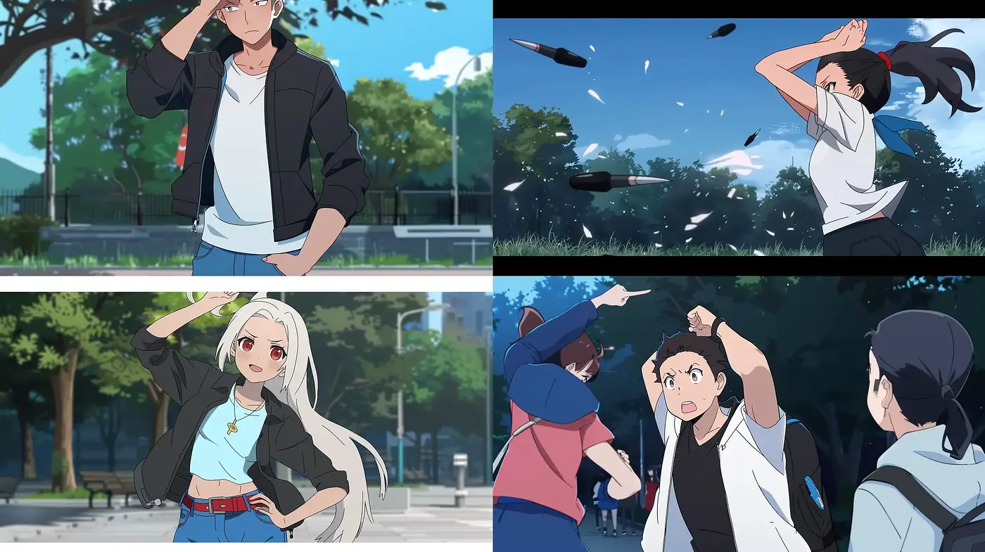 Harmonized Vivacity in Animated Motion: A Cohesive Interplay of Dynamic Anime Elements - Midjourney sref style