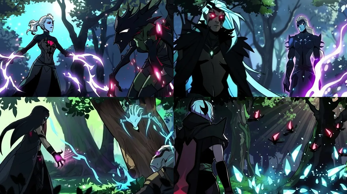 Ethereal Anime-Inspired Enchantment: A Fusion of Mystique and Vibrant Nature - Midjourney sref style