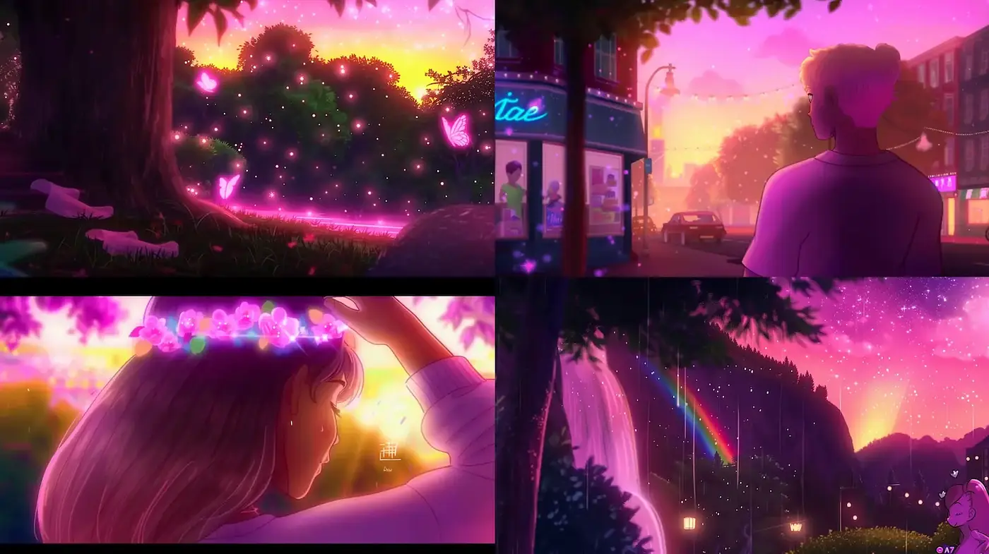 Serene and Dreamlike Vignette with Whimsical Glow - Midjourney sref style