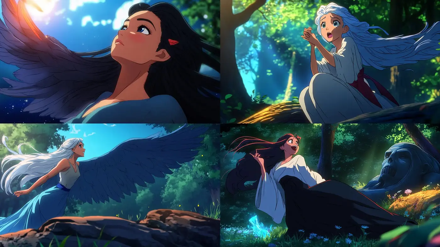 Enchanting Luminous Anime-Inspired Woodland Scenes - Midjourney sref style