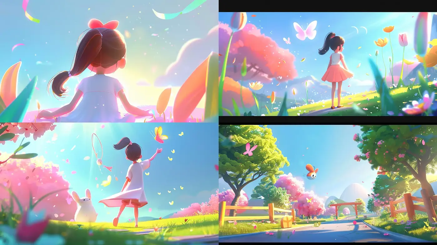 Serene Pastel Dreamscape in Luminous Anime-Inspired Style - Midjourney sref style